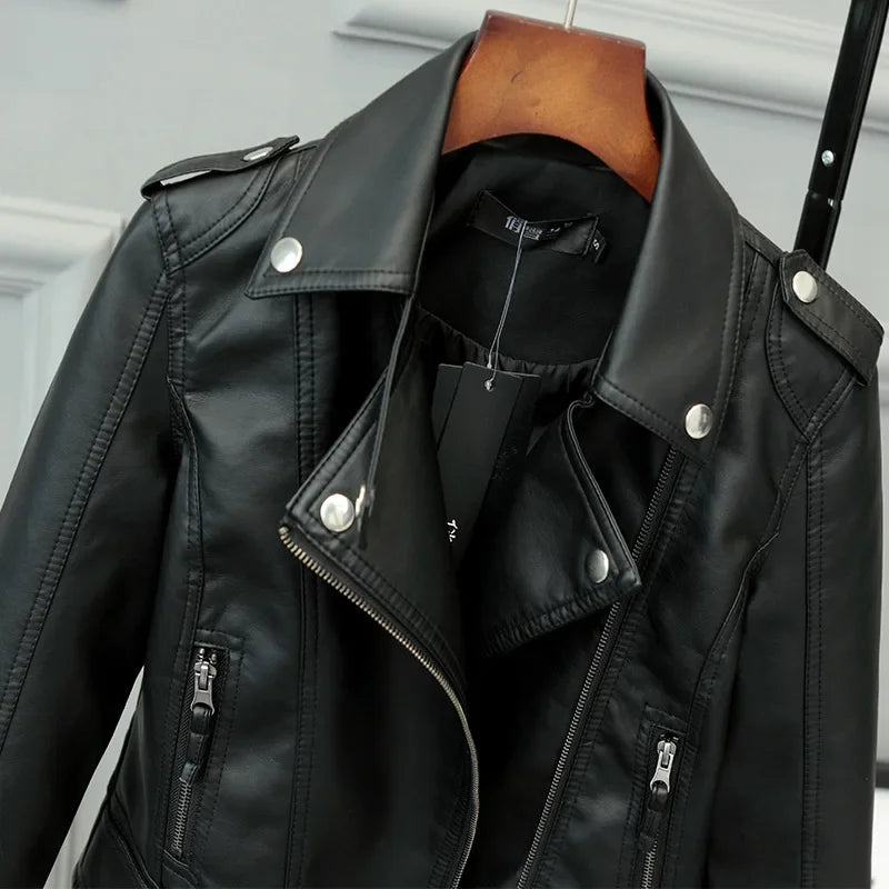 Korean Version of Slim PU Leather Jacket