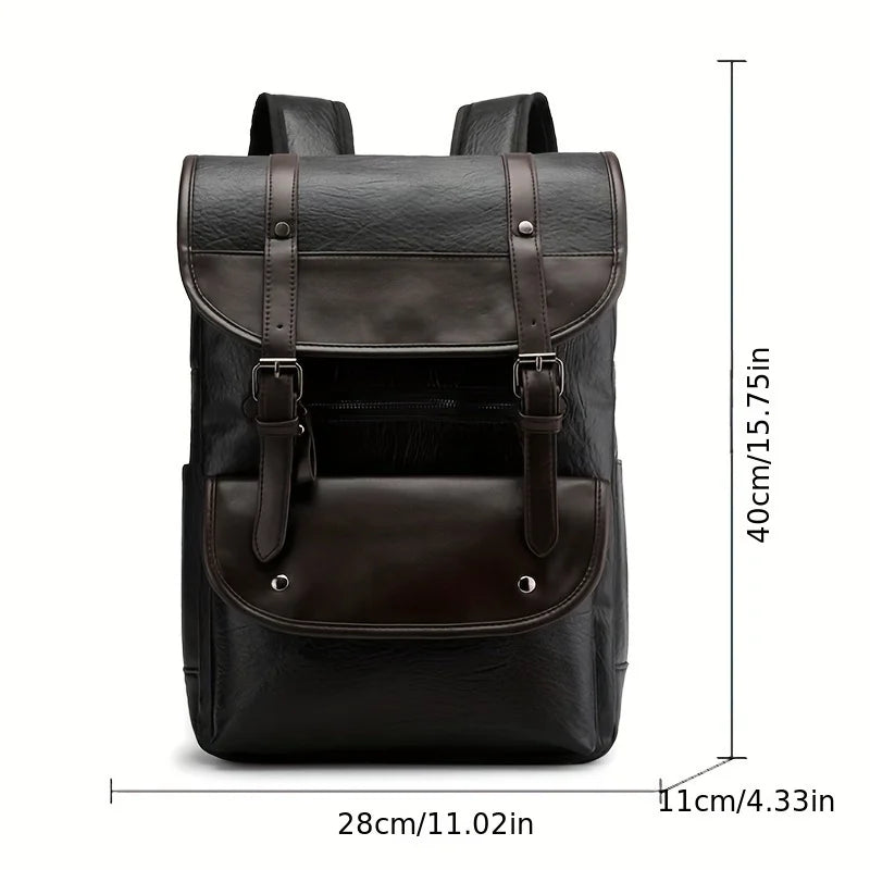 Extra-Large Capacity Mens PU Casual Backpack