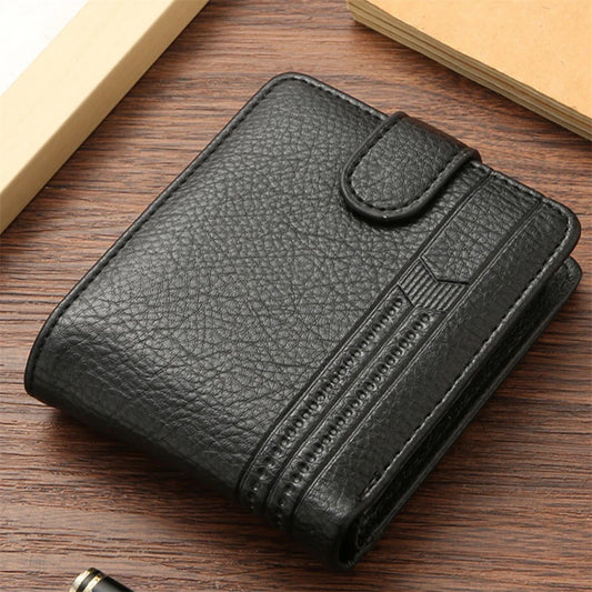 New Men Short Bifold PU Leather Male Hasp Wallet