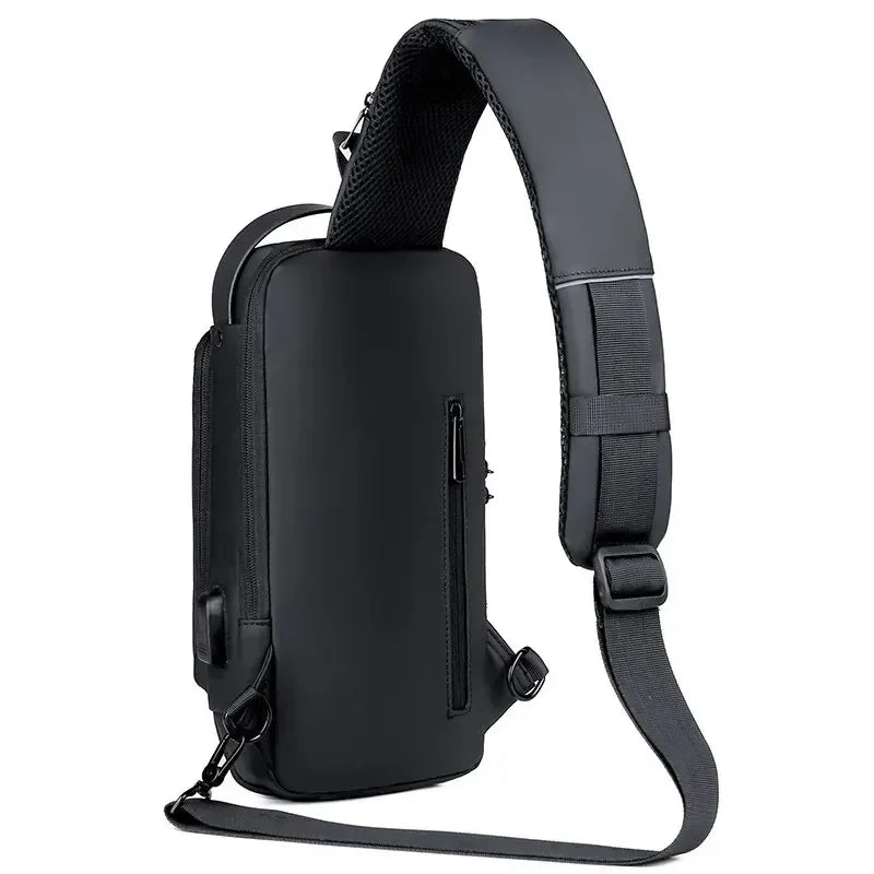 Men Multifunction Anti Theft USB Shoulder Bag