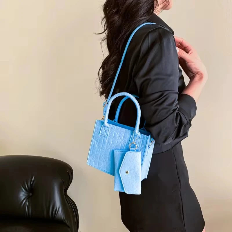 Minimalist Embossed Felt Lightweight Handbag