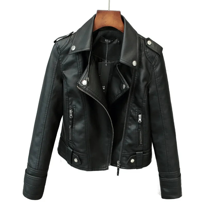 Korean Version of Slim PU Leather Jacket