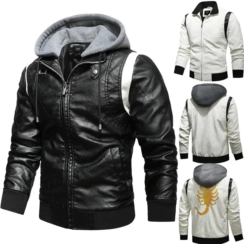 Autumn Winter Bomber Leather Jacket