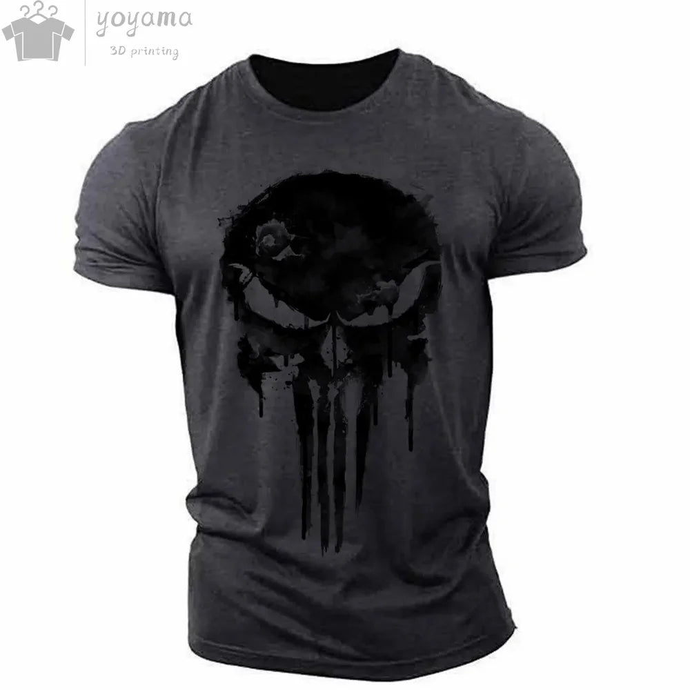 Patriotic Skull O-Neck T Shirt