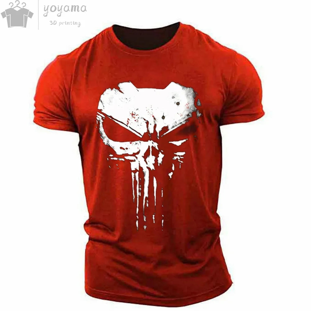 Patriotic Skull O-Neck T Shirt