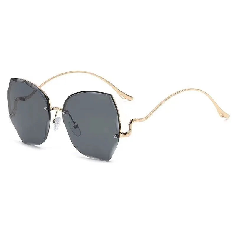 Frameless cut edge sunglasses