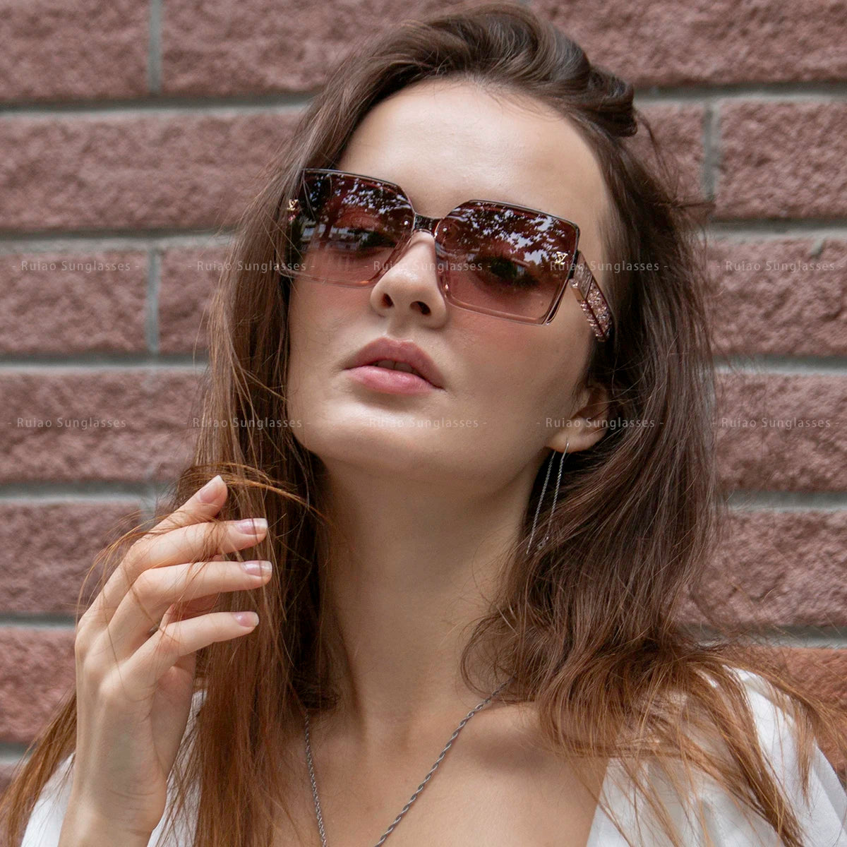 Luxury square designer fashion big sunglasses