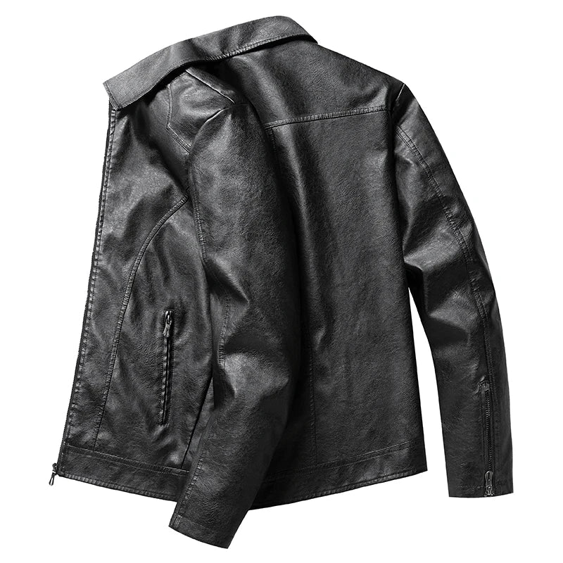 Men Casual Motorcycle Biker Jacket